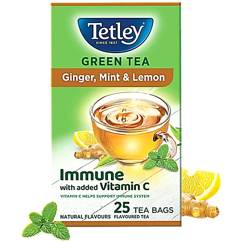 Tetly Green Tea 25 Bags Ginger, Mint &Lemon