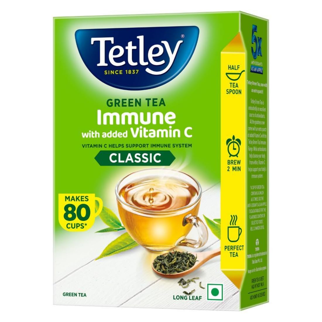 Tetley Classic Green Tea - Immune with Added Vitamin C 100 g