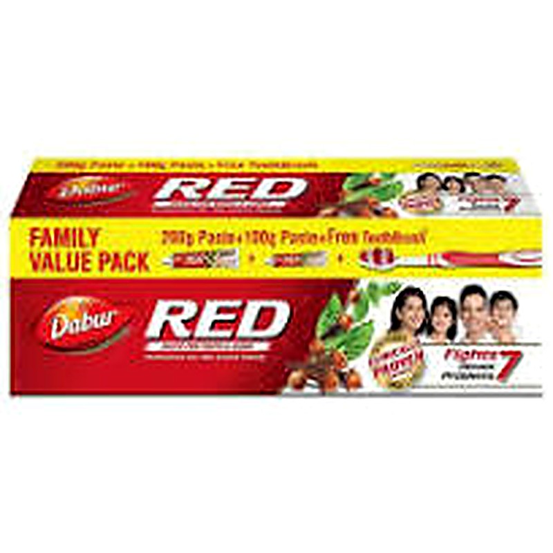 Dabur Red Tooth Paste 200+100 gm (with Free Tooth Brush)
