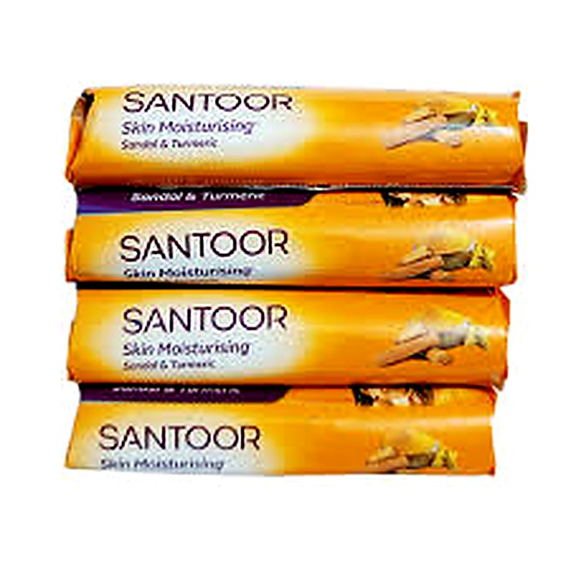 Santoor Sandal & Turmeric Orange Soap (40g X 4)