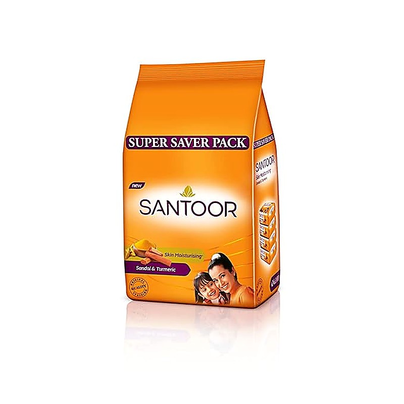 Santoor Sandal & Turmeric Bathing Soap 125 g Pack of 4