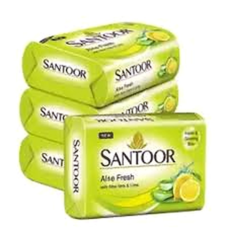 Santoor Lime & Aloe Vera Pack of 4 100gm Each