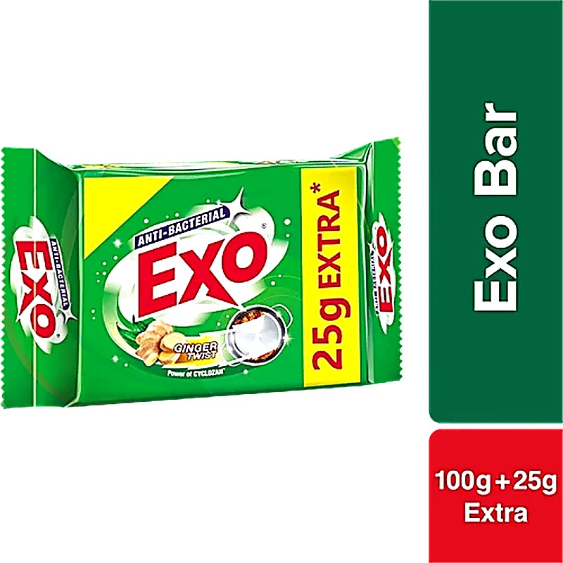 Exo Anti-Bacterial Dishwash Bar 125 g 100 g + 25 g Extra