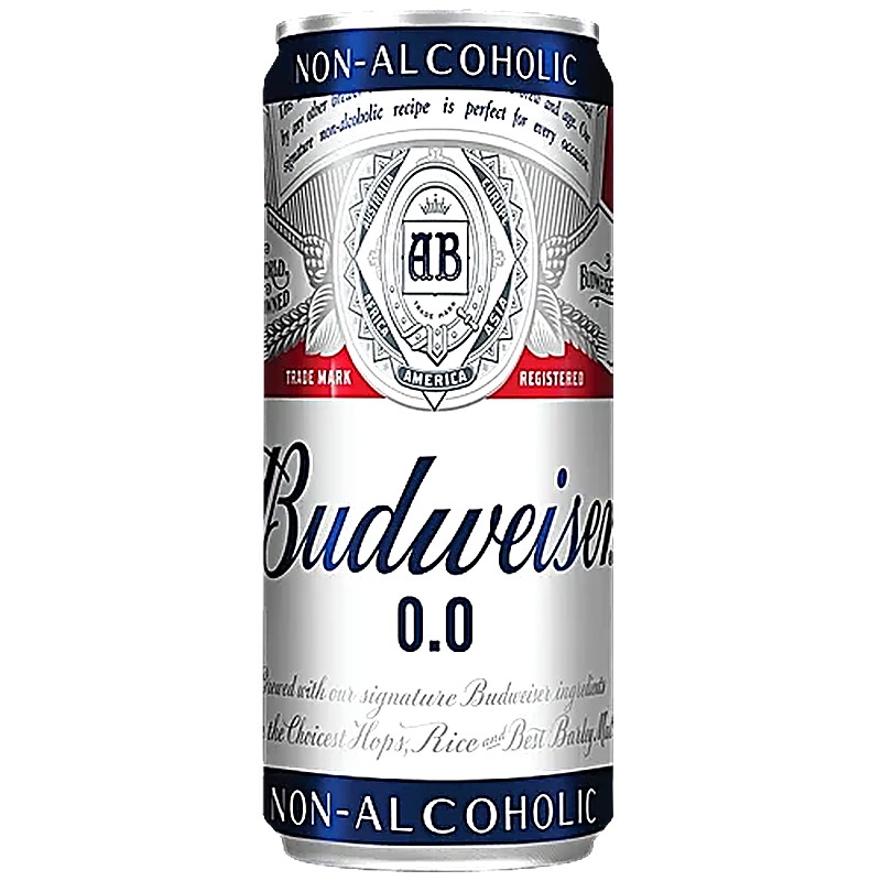 Budweiser 0.0 Non-Alcoholic Beer 330 ml Can