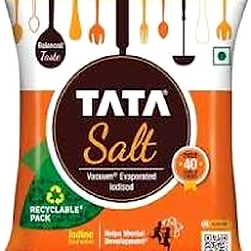 Tata Salt Vacuum Evaporated Iodised Edible Common Salt 1 kg Pouch