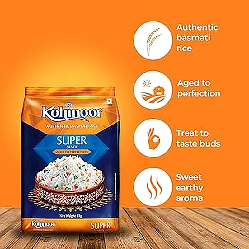Kohinoor Authentic Basmati Rice Super Silver 1 kg