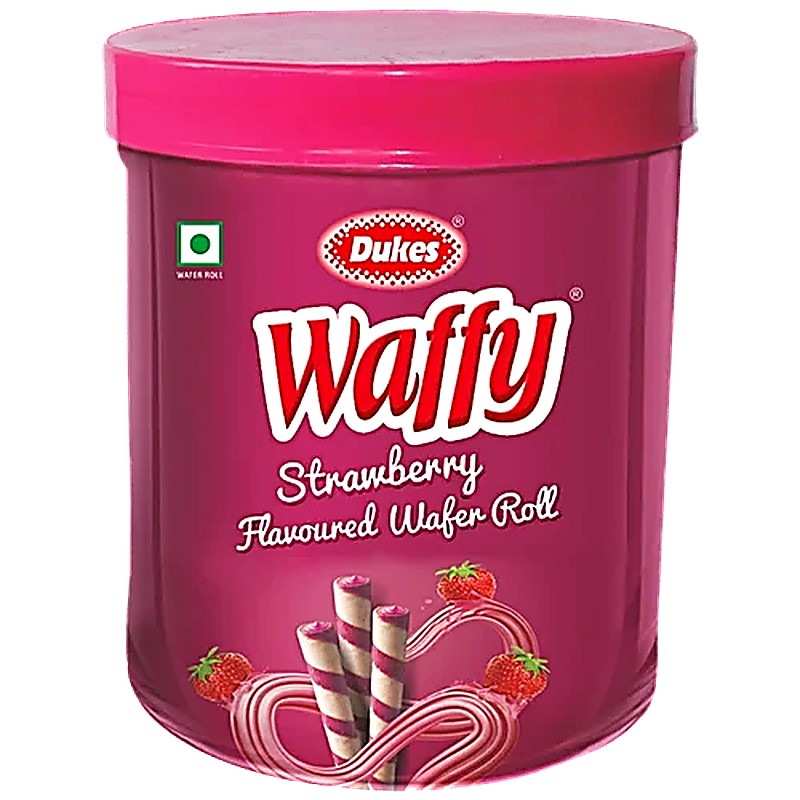 Dukes Waffy Strawberry Flavoured Wafer Roll 250 g